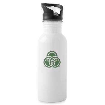 Keltisch - Trinkflasche mit integriertem Trinkhalm - Weiß - Rechts
