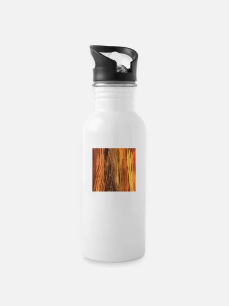 Holz - Trinkflasche mit integriertem Trinkhalm - Weiß