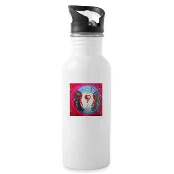 Heart Angel "Soul Salvation" - Water bottle with straw - white - Right
