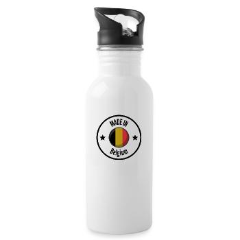 MADE IN BELGIUM - Trinkflasche mit integriertem Trinkhalm - Weiß - Rechts