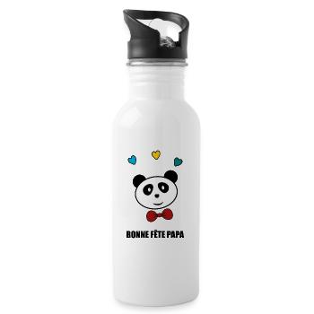 HAPPY BIRTHDAY DAD. dad. FATHER'S DAY. Happy birthday - Water bottle with straw - white - Right