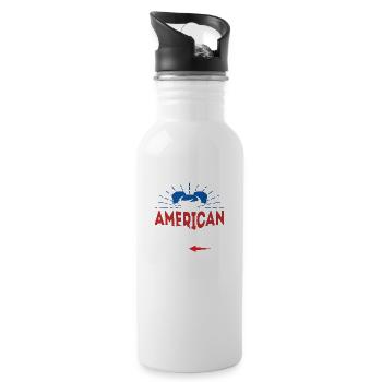 AMERICAN GIRL - Gourde avec paille intégrée - blanc - Droite