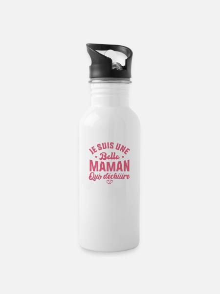 Belle Maman Qui Déchire Cadeau Belle Mère Fête - Gourde avec paille intégrée - blanc