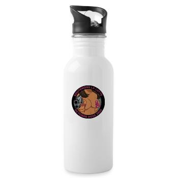 Octobre Rose - Gourde avec paille intégrée - blanc - Droite