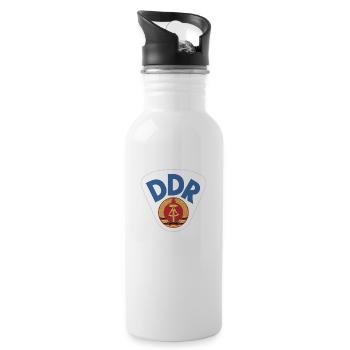 Wappen der DDR Deutschen Demokratischen Republik - Trinkflasche mit integriertem Trinkhalm - Weiß - Rechts