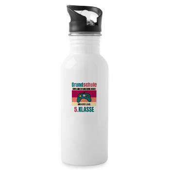 Grundschule Abschluss 2021 Mit Abstand die Besten - Trinkflasche mit integriertem Trinkhalm - Weiß - Rechts