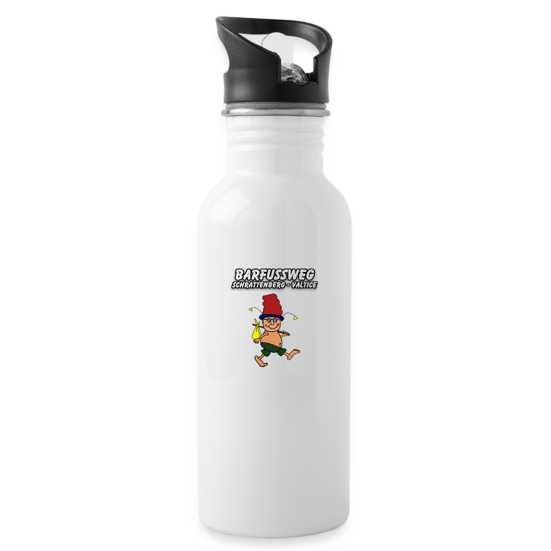 Barfussweg mit Logo - Trinkflasche mit integriertem Trinkhalm