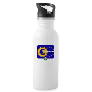 Schwedische Europäer - Trinkflasche mit integriertem Trinkhalm - Weiß - Rechts