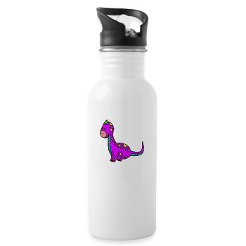Dino - Trinkflasche mit integriertem Trinkhalm - Weiß - Rechts