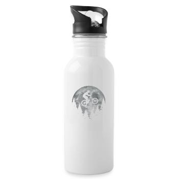 Mountainbiker Moon Cyclist Cyclist Cyclist - Water bottle with straw - white - Right
