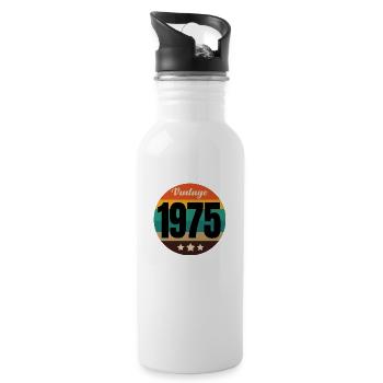 MILLÉSIME 1975 - Gourde avec paille intégrée - blanc - Droite