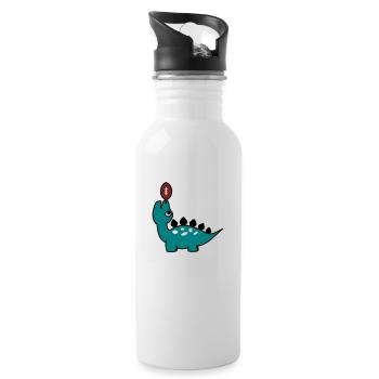 LittleFootballDino - Trinkflasche mit integriertem Trinkhalm - Weiß - Rechts