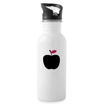 Black Apple - Trinkflasche mit integriertem Trinkhalm - Weiß - Rechts