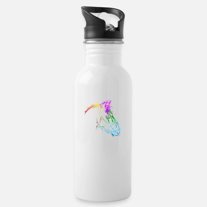 Tête de cheval Cheval Coloré Chevaux - Gourde avec paille intégrée - blanc