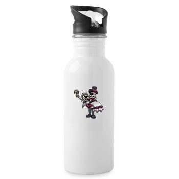 Married Skeletons - Water bottle with straw - white - Right