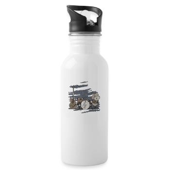 Musikinstrumente - Trinkflasche mit integriertem Trinkhalm - Weiß - Rechts
