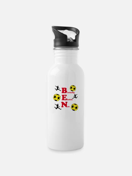 Ben - Trinkflasche mit integriertem Trinkhalm - Weiß
