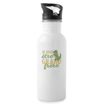 Annonce Grossesse Nouveau Grand Et Petit Frère - Gourde avec paille intégrée - blanc - Droite