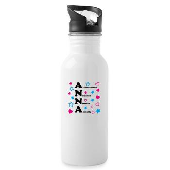 Anna - Trinkflasche mit integriertem Trinkhalm - Weiß - Rechts
