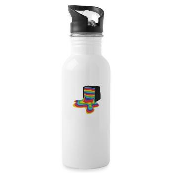 TV full of colors - Water bottle with straw - white - Right