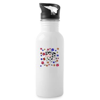 Cow - Water bottle with straw - white - Right