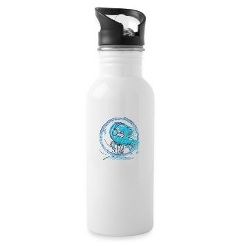 Musik Wasser - Trinkflasche mit integriertem Trinkhalm - Weiß - Rechts