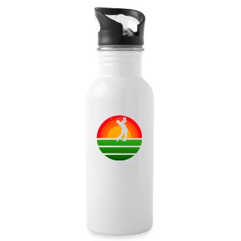 Golf Golfspieler Golfschläger Vintage Golfball - Trinkflasche mit integriertem Trinkhalm - Weiß - Rechts