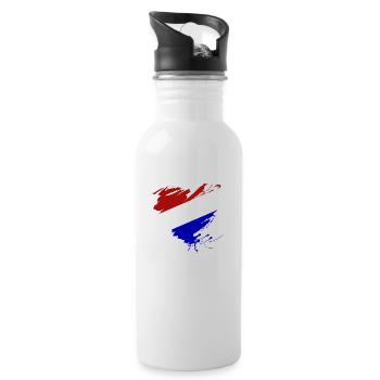 Netherlands Holland Orange Europe Heart Grunge NL - Water bottle with straw - white - Right
