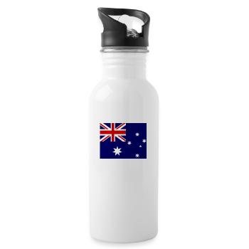 Australia Flag - Water bottle with straw - white - Right