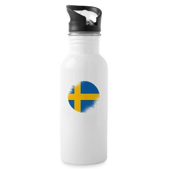Suède Drapeau Scandinavie Drapeau suédois - Gourde avec paille intégrée - blanc - Droite