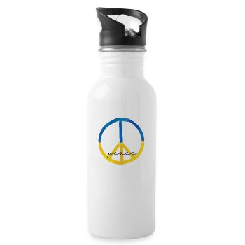 KATMA - PEACE - UKRAINE - Trinkflasche mit integriertem Trinkhalm - Weiß - Rechts