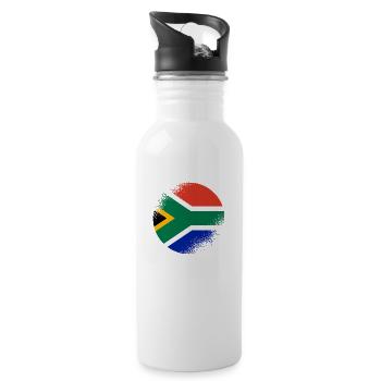 South Africa Flag Africa South African Flag - Water bottle with straw - white - Right