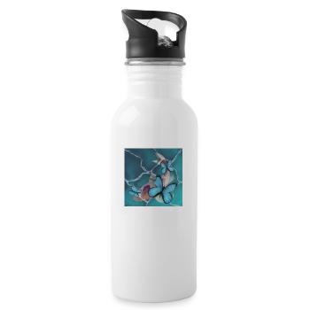 Koi fish in the water. - Water bottle with straw - white - Right