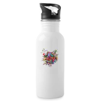 Graffitti - Water bottle with straw - white - Right