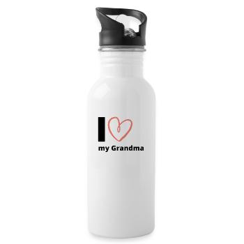 I Love my Grandma Grandmother Grandma Gift Idea - Water bottle with straw - white - Right