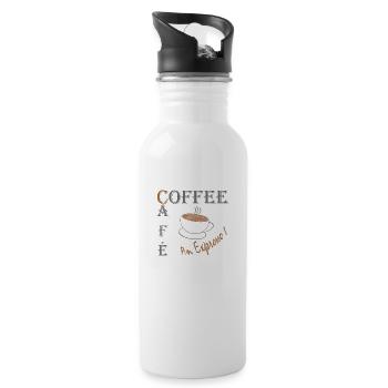 Coffee Café Expresso - Gourde avec paille intégrée - blanc - Droite