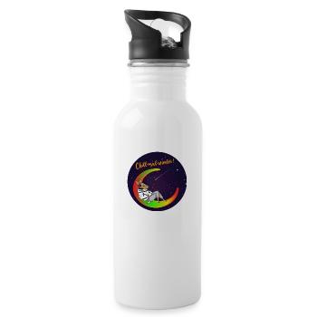 Chill mal wieder - Trinkflasche mit integriertem Trinkhalm - Weiß - Rechts
