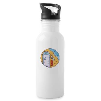 Sommerurlaub Meer Surfen Reisen Sommerurlaub Meer - Trinkflasche mit integriertem Trinkhalm - Weiß - Rechts