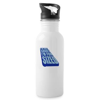 Not short fun sized - Water bottle with straw - white - Right