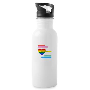 choose your love - Trinkflasche mit integriertem Trinkhalm - Weiß - Rechts