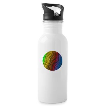 Colourfull Planet - Trinkflasche mit integriertem Trinkhalm - Weiß - Rechts