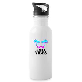 Summer Vibes - Trinkflasche mit integriertem Trinkhalm - Weiß - Rechts