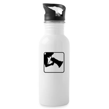 Speaker Speech Megafon Propaganda - Water bottle with straw - white - Right
