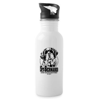ST BERNARD coolest people Hunde Spruch - Trinkflasche mit integriertem Trinkhalm - Weiß - Rechts