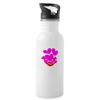 Bubbles of Love v.Carmine fort. - Gourde avec paille intégrée - blanc - Droite