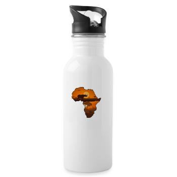 Afrique - Gourde avec paille intégrée - blanc - Droite