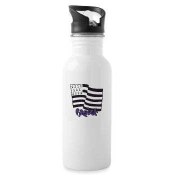 logo Violet - Gourde avec paille intégrée - blanc - Droite