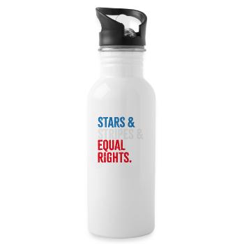 Stars & Stripes & Égalité des droits - Gourde avec paille intégrée - blanc - Droite