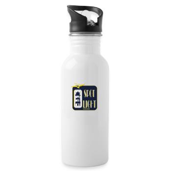 Cool Lighthouse Motif Sea Coast Beach Gift - Water bottle with straw - white - Right