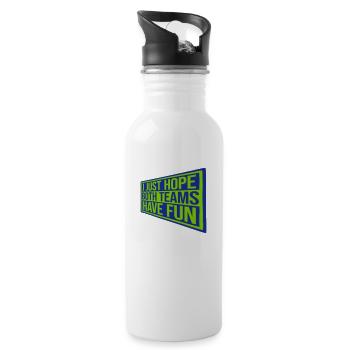 Both Teams Have Fun - Trinkflasche mit integriertem Trinkhalm - Weiß - Rechts